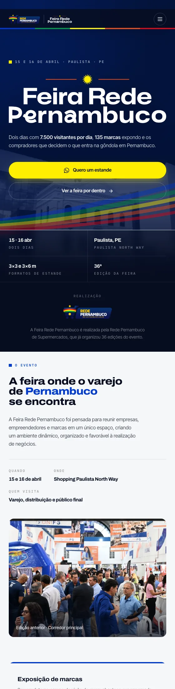Página da Feira Rede Pernambuco aberta no celular